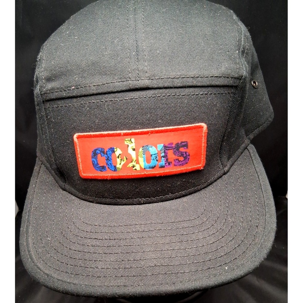 Black‎ 5 Panel camp cap with "Colors" patch "one size fits most."